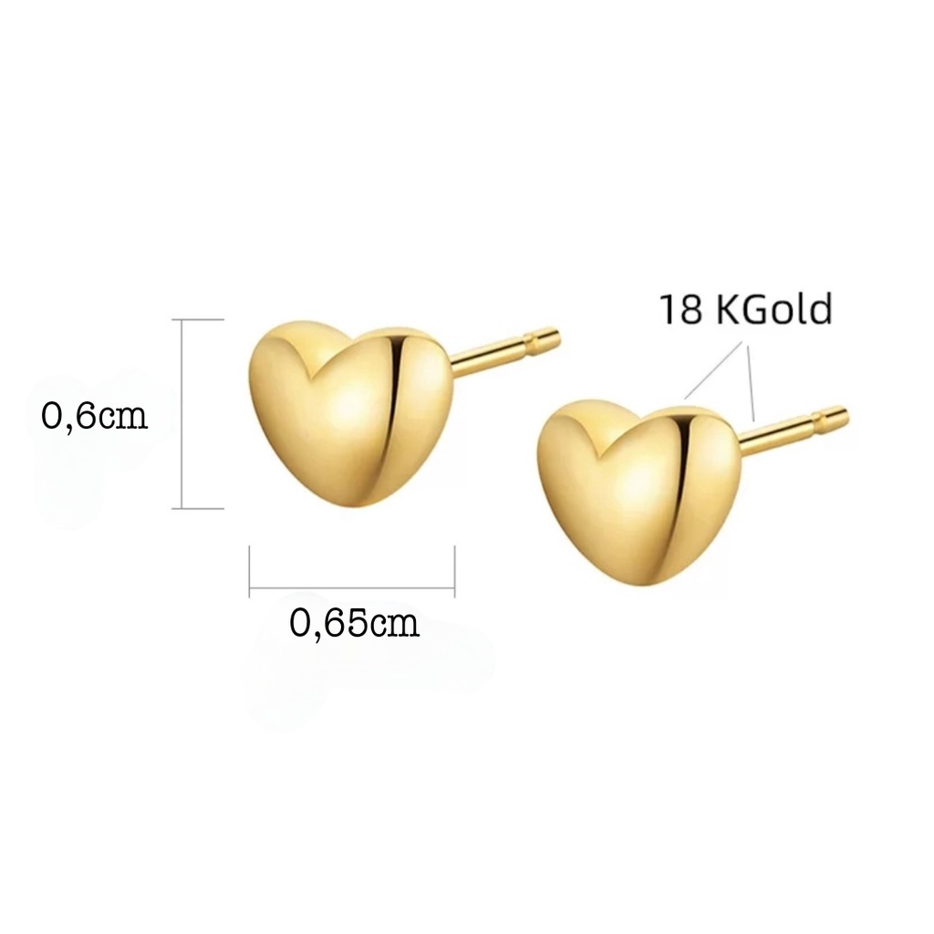 Anting Tusuk Bentuk Love Mungil Warna Gold