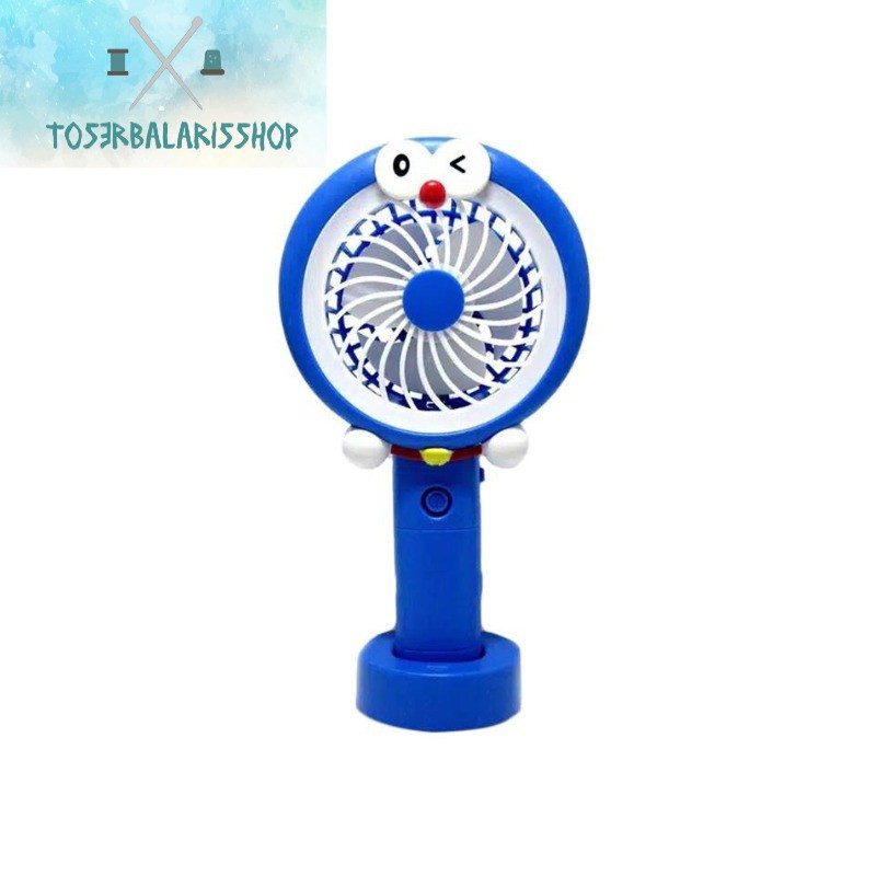 DORAEMON KIPAS ANGIN PORTABLE / STANDING MINI FAN LAMPU LED KARAKTER