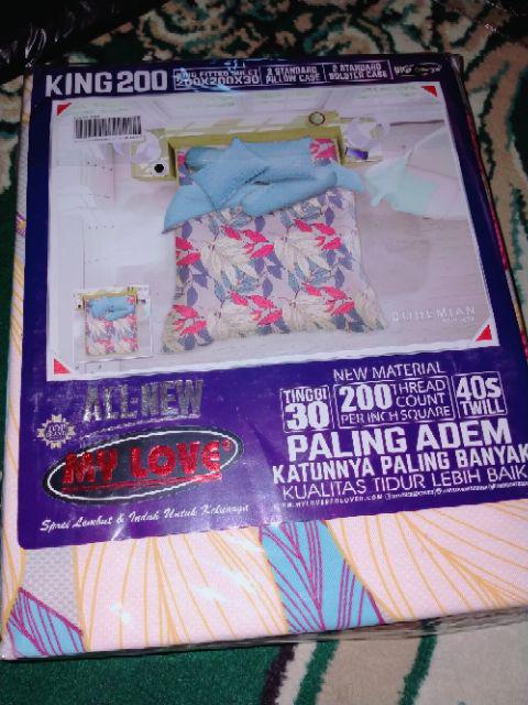 Sprei Katun All New My Love 200x200 Tinggi 30 - Amarilis Coastal Kolase  Sp200t30anml Sleepwell 200