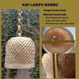KAP LAMPU GANTUNG BAMBU UNIK DEKORASI KAFE / LAMPION GANTUNG BAMBU