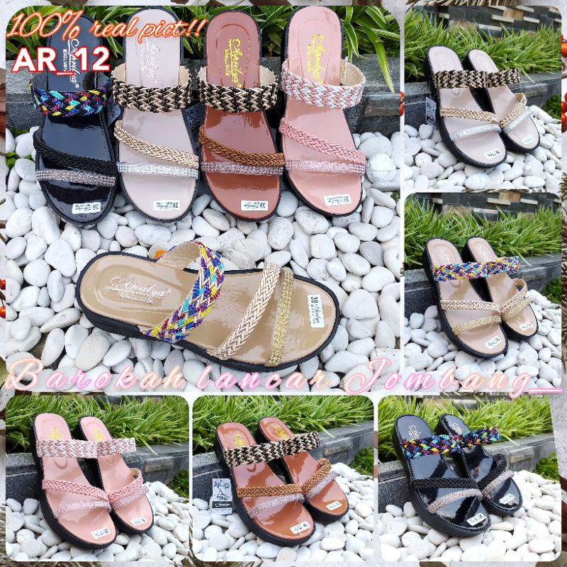 WEDGES SANDAL WANITA WEDGES RAJUT ANYAMAN APRILYA AR 12 SIZE 37-40