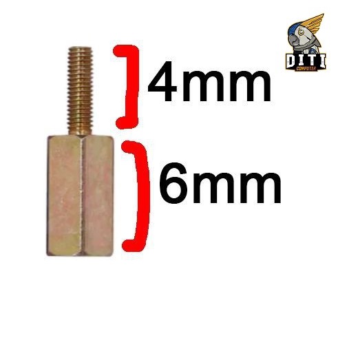 Spacer Standoff M3 6mm x 4mm Motherboard Baut sekrup Screws Komputer