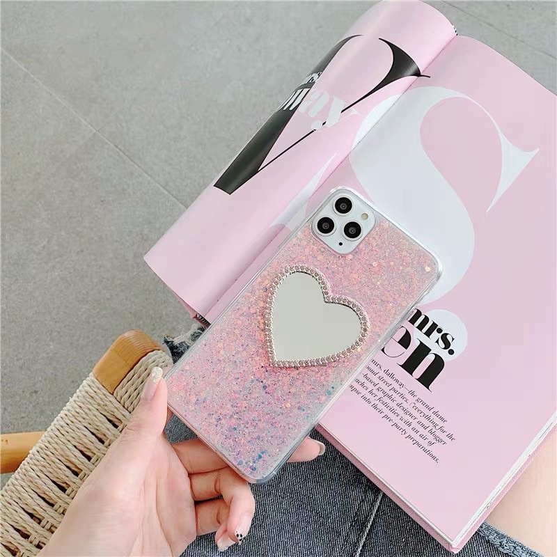 Glitter Case Mirror Love Samsung A22 M62 S21 S20 S10 Note 20 plus ultra Oppo Reno 6 5 4 4f 5f A16 A8