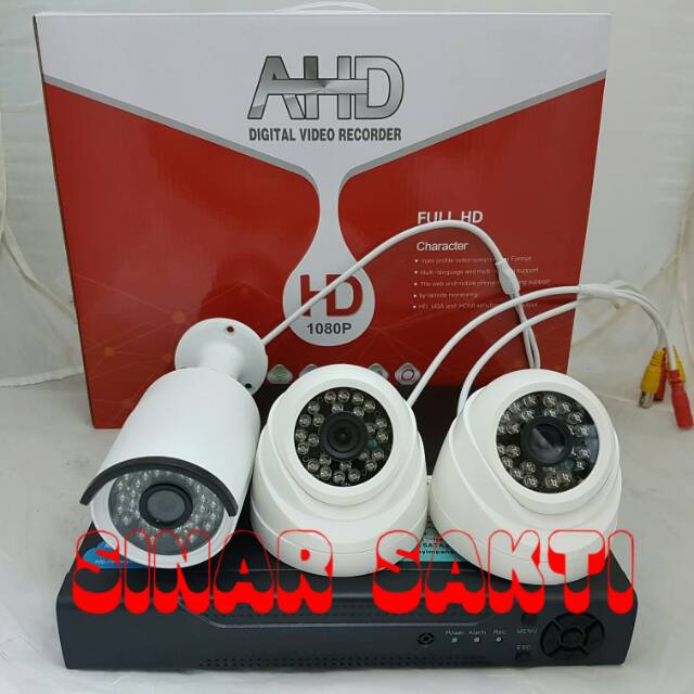 PAKET CCTV 4 CHANNEL 3MP 3 CAMERA ( LENGKAP TINGGAL PASANG )