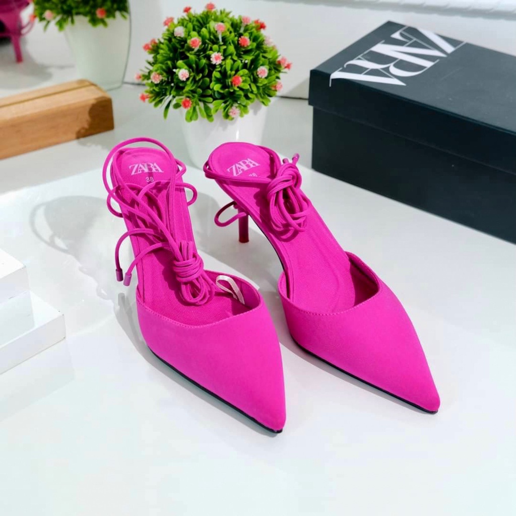 [7.7 Boombastis Sale⚡] - SEPATU PESTA WANITA ZS478 SATIN HEELS PREMIUM IMPORT