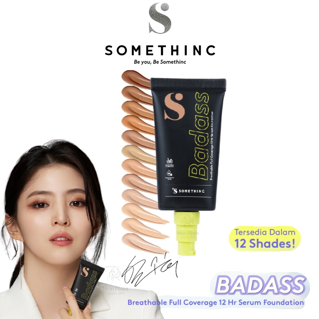 SOMETHINC BADASS Breathable Full Coverage 12HR Serum Foundation | PRISM Liquid Complexion Brush Blending Make Up Han So Hee