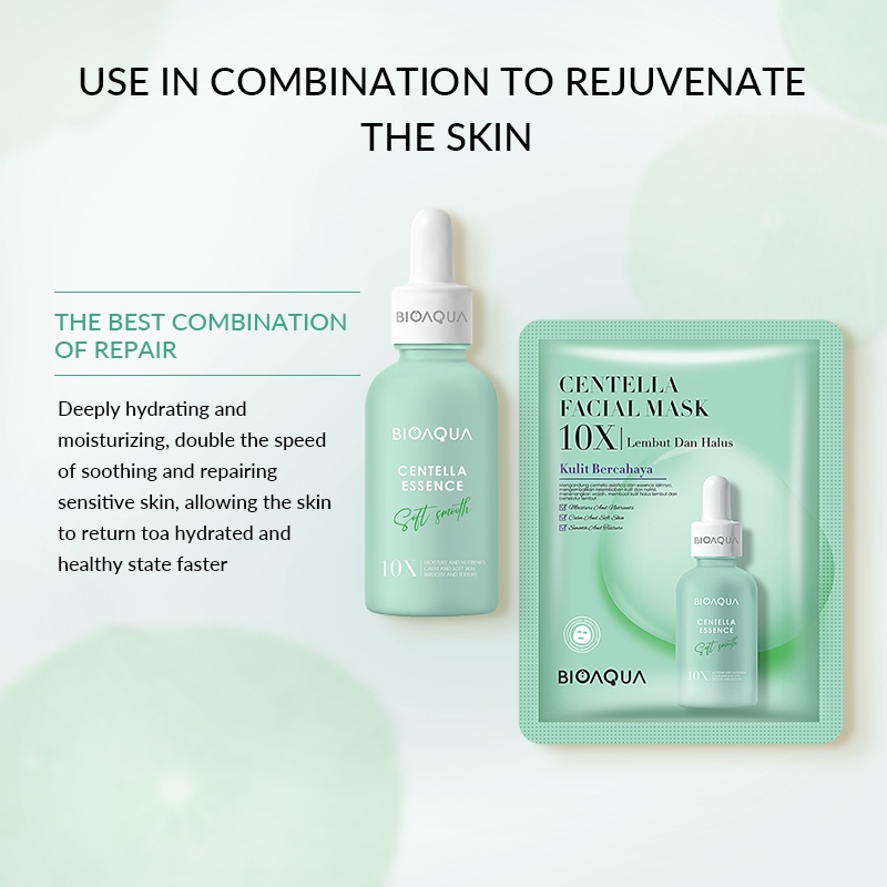 【BPOM】BIOAQUA Centella Essence 10X Essence Series Repair Serum 30ml / 50ml