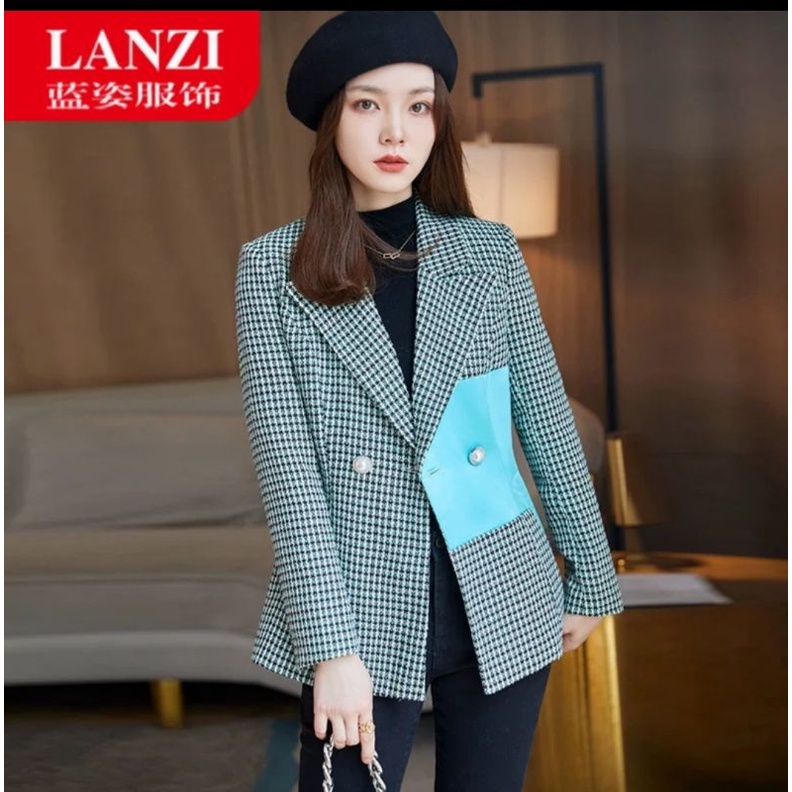 VN IROO TWEED BLAZER PREMIUM /  BLAZER VINTAGE KOREAN STYLE / WINTER TWEED BLAZER