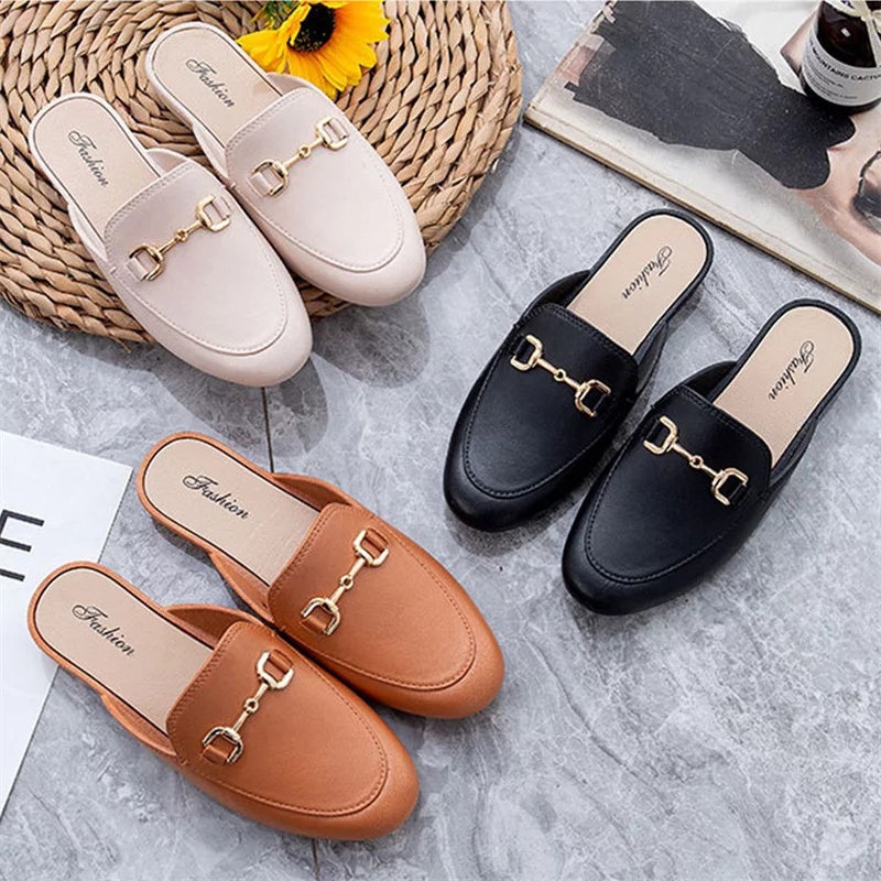 Sandal Slop Wanita Flat Shoes Ala Korea Import Real Pict Tmall88