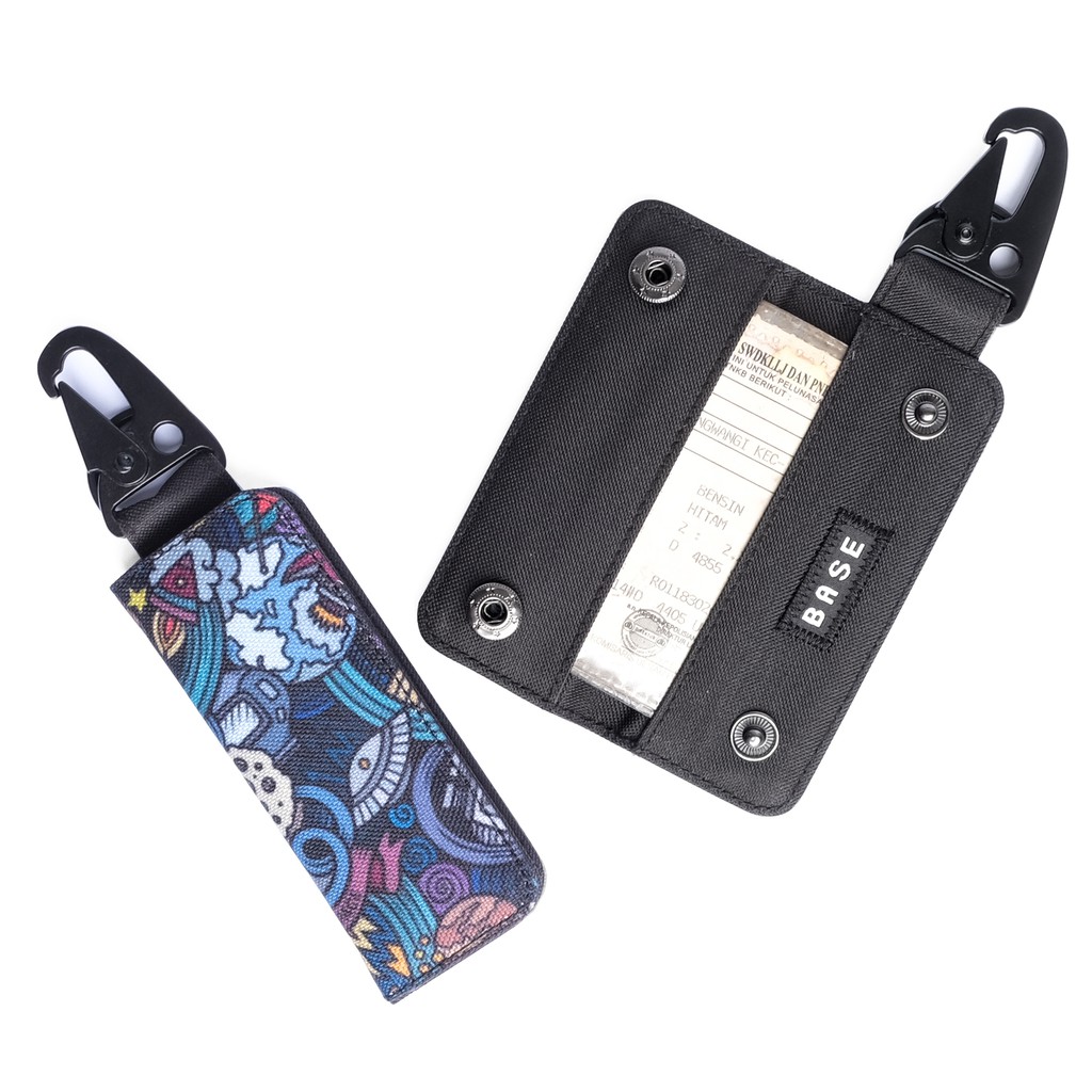 Gantungan Kunci Mobil Motor Carabiner Dompet STNK Slim Motif - BDSS13