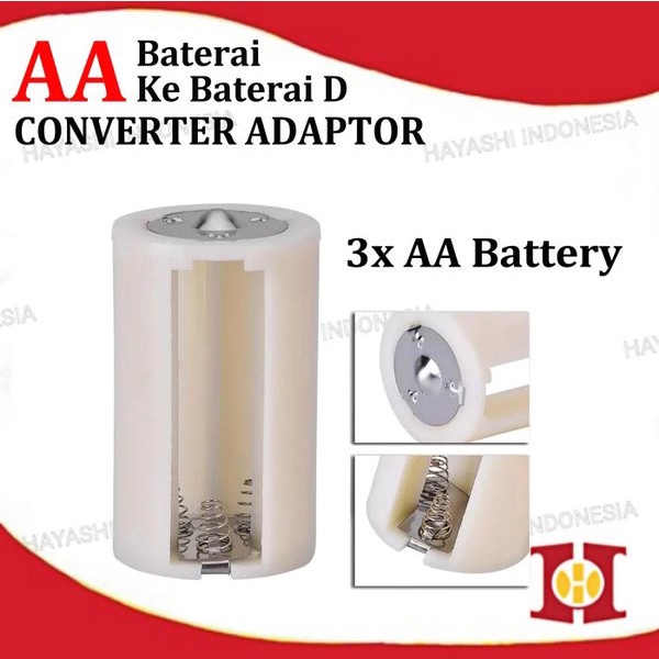 Converter Konverter Baterai 2 3 Pcs AA To D Batere Kecil A2 Ke Besar