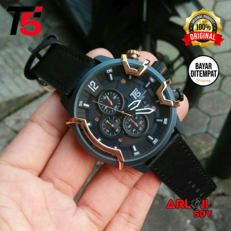 JAM TANGAN PRIA T5 H3819 CHRONOGRAPH TAHAN AIR ORIGINAL