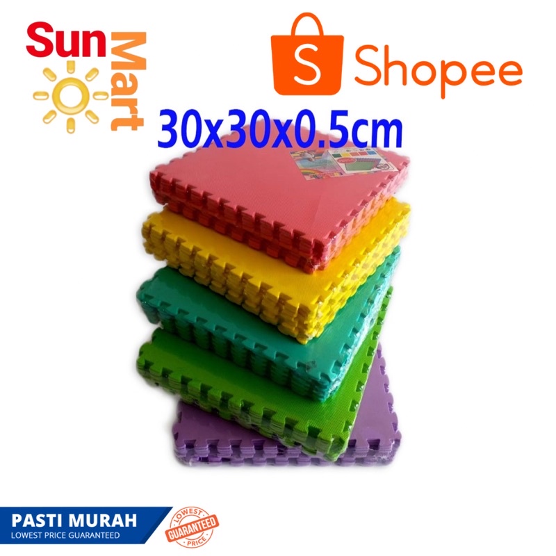 Puzzle Eva Foam Karpet / Matras Lantai / Puzzle Polos alas Bermain 30X30 ISI 10 pcs