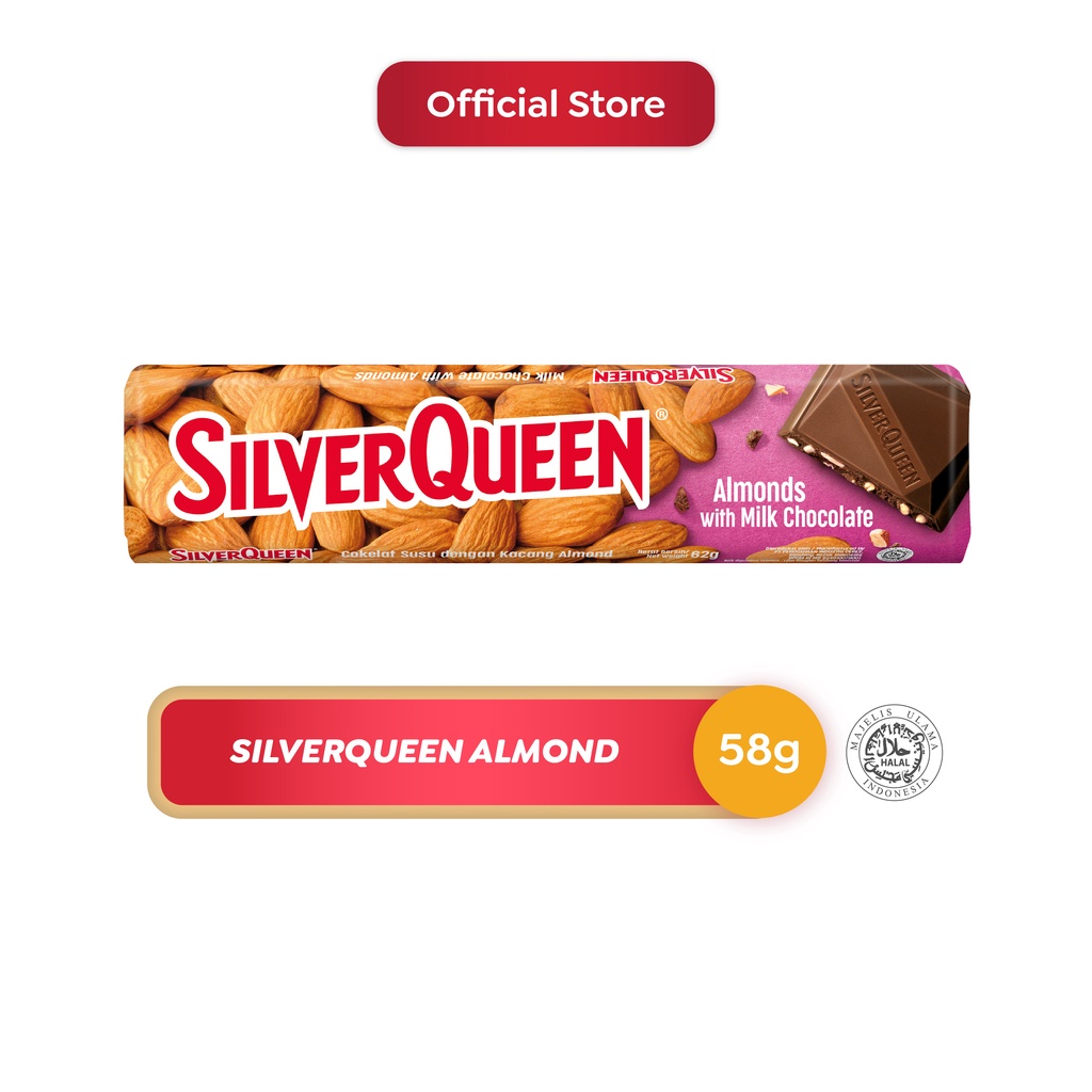 SilverQueen Cokelat Rasa Almond 58 gr