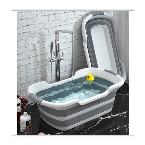 Bak Mandi Bayi atau Hewan 11L Lipat Foldable Baby Bathtub 60x40CM with Drain Hole