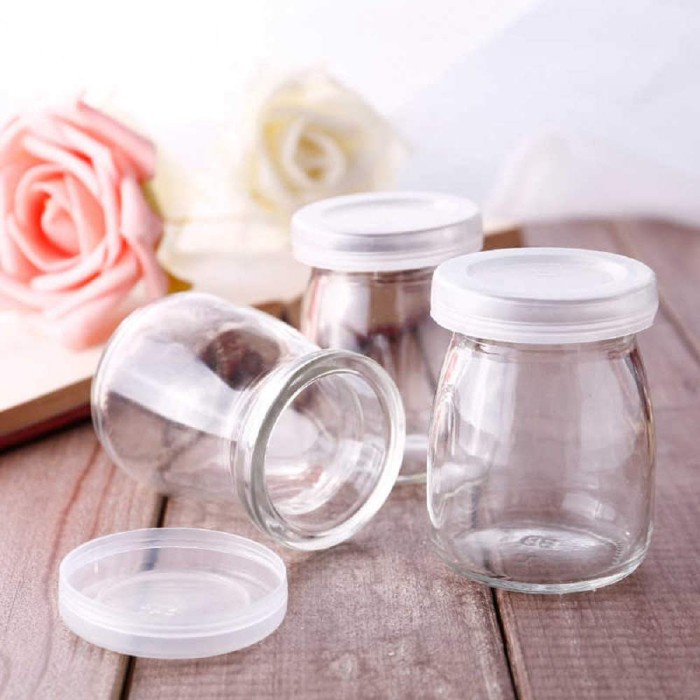 Best Deals Botol Kecil Mini 100Ml Kaca Bening Tutup Putih Tahan Panas Oven 100Ml Glass Canister Jar