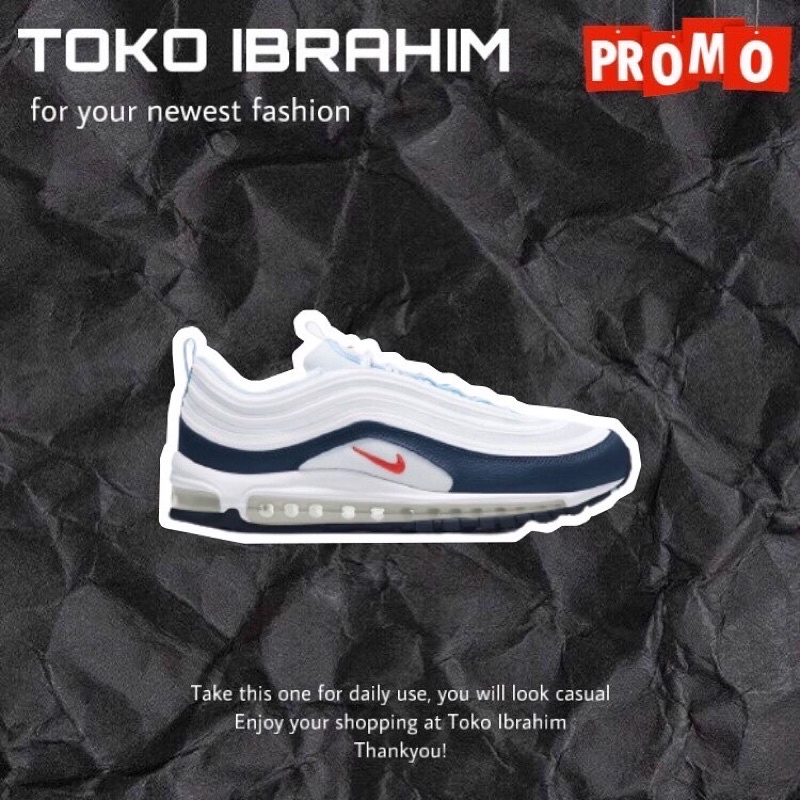 NIKE AIR MAX 97 WHITE OBISIDAN NAVY | 100% ORIGINAL