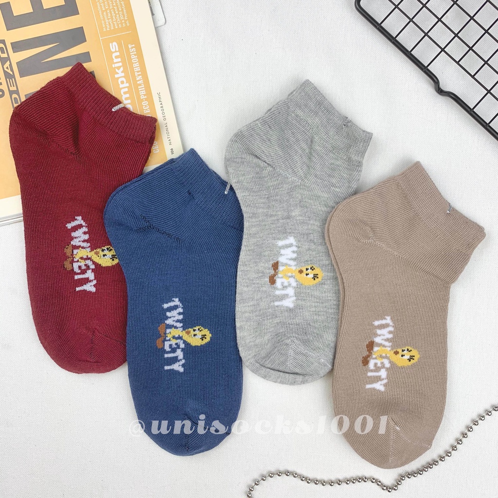 Import Kaos kaki pendek cewe wanita motif tebal  lucu karakter pendek woman socks ankle sock tebal bermotif kualitas premium-tweety B