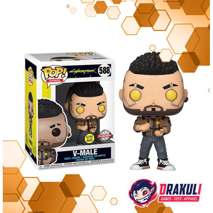 Toys Funko Pop! Cyberpunk 2077 – V-Male (Glows in the Dark)