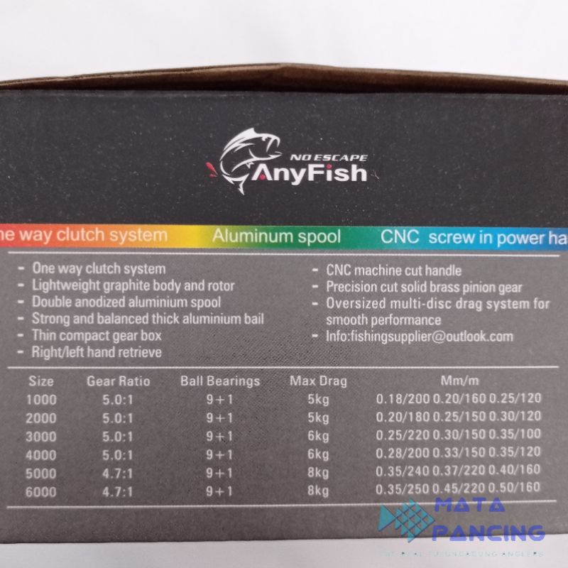 Reel anyfish veritax metal body 1000 2000 3000 4000 5000 6000 hp-x reel power handle spinning