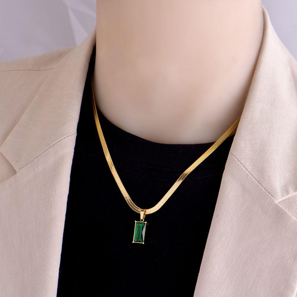 Mxbeauty Liontin Kubus Kalung Minoritas Keren Hadiah Gadis Geometris Persegi Choker Baja Titanium Hip Hop Gaya Korea Necklace