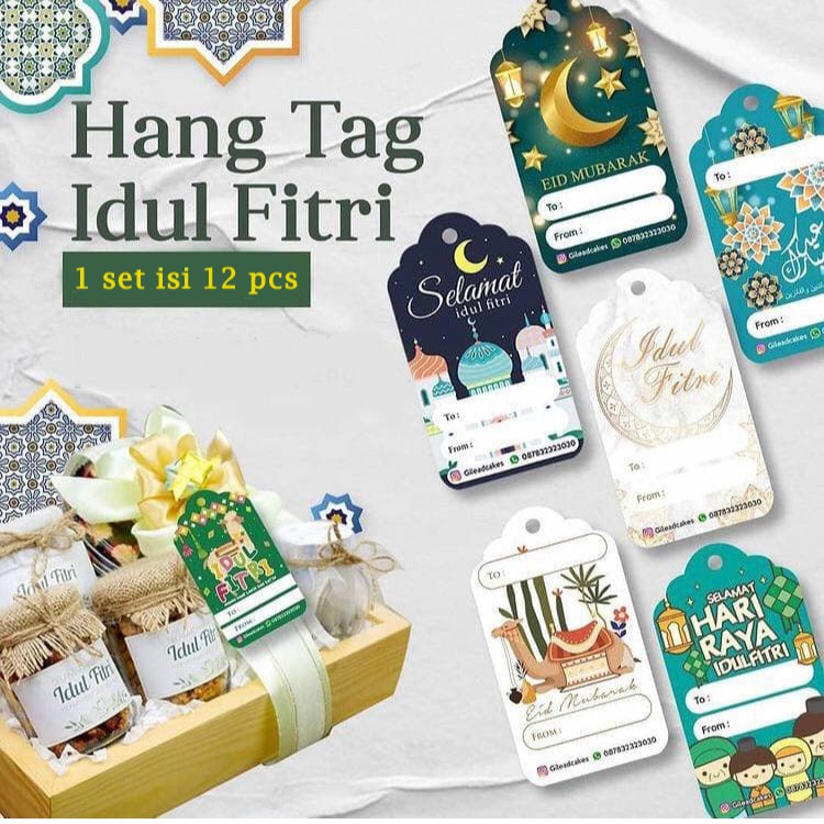 Jual Hang Tag Label Kartu Ucapan Mini Souvenir Bingkisan Lebaran Idul Fitri Eid Mubarak Pcs