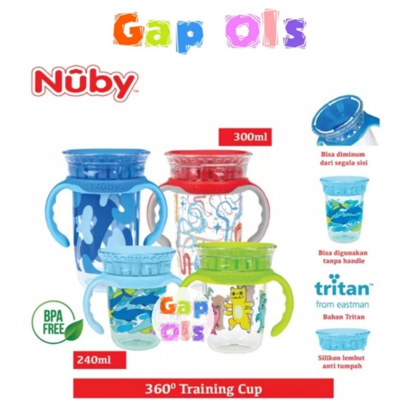 Gelas Minum Anak Anti Tumpah Nuby Tritan Smart Cup Bottle Nuby Sippy Cup Sip Cup Nuby 360 Miracle Cu