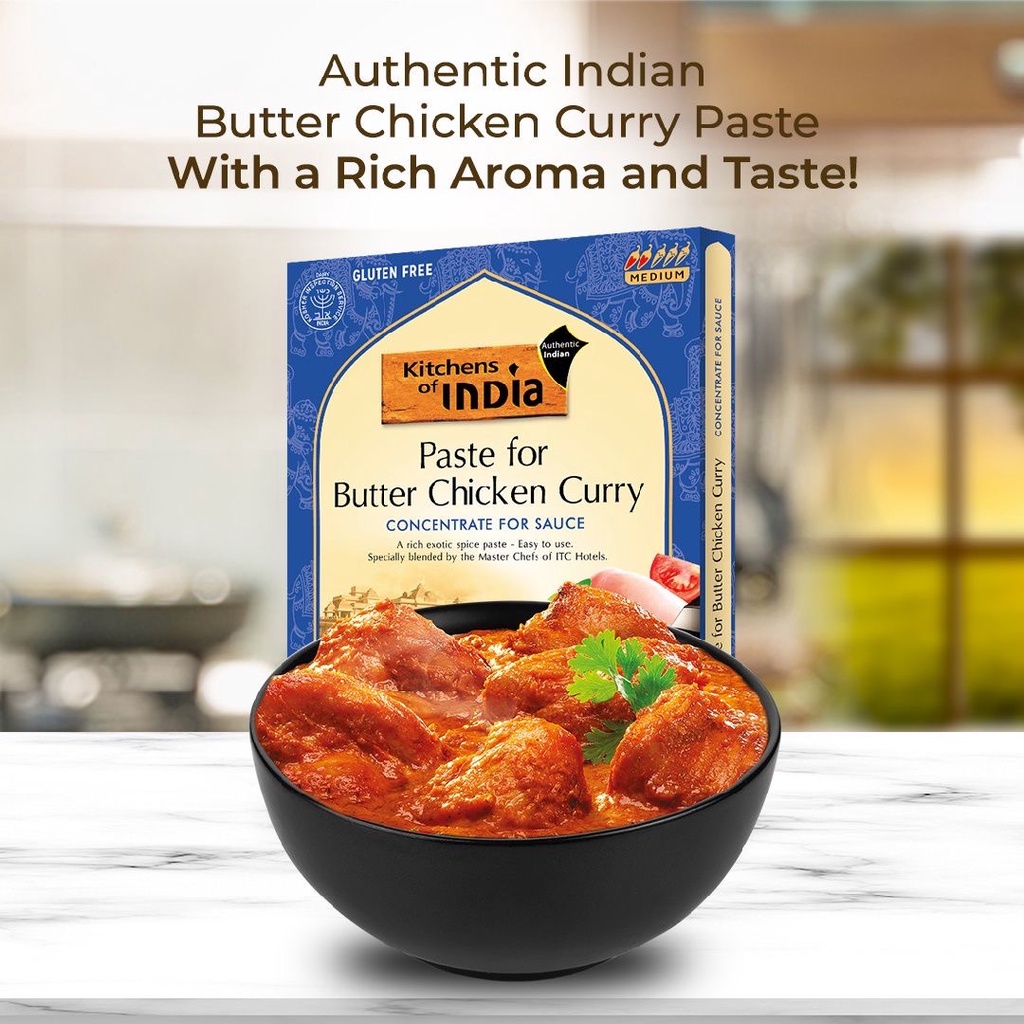 Kitchens of India Paste For Butter Chicken Curry Gluten Free 3.5oz 100g