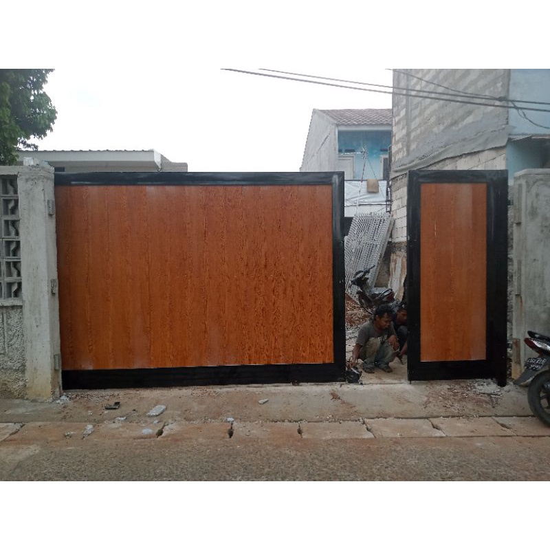 pagar besi papan Grc serat kayu,kusen aluminium,pintu, jendela kesmen
