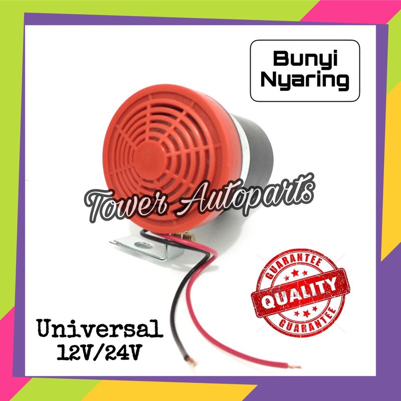 Klakson Mundur Atret - Alarm Sirine Mundur - Back Buzzer Mobil &amp; Truk Universal 12 - 24 Volt Premium