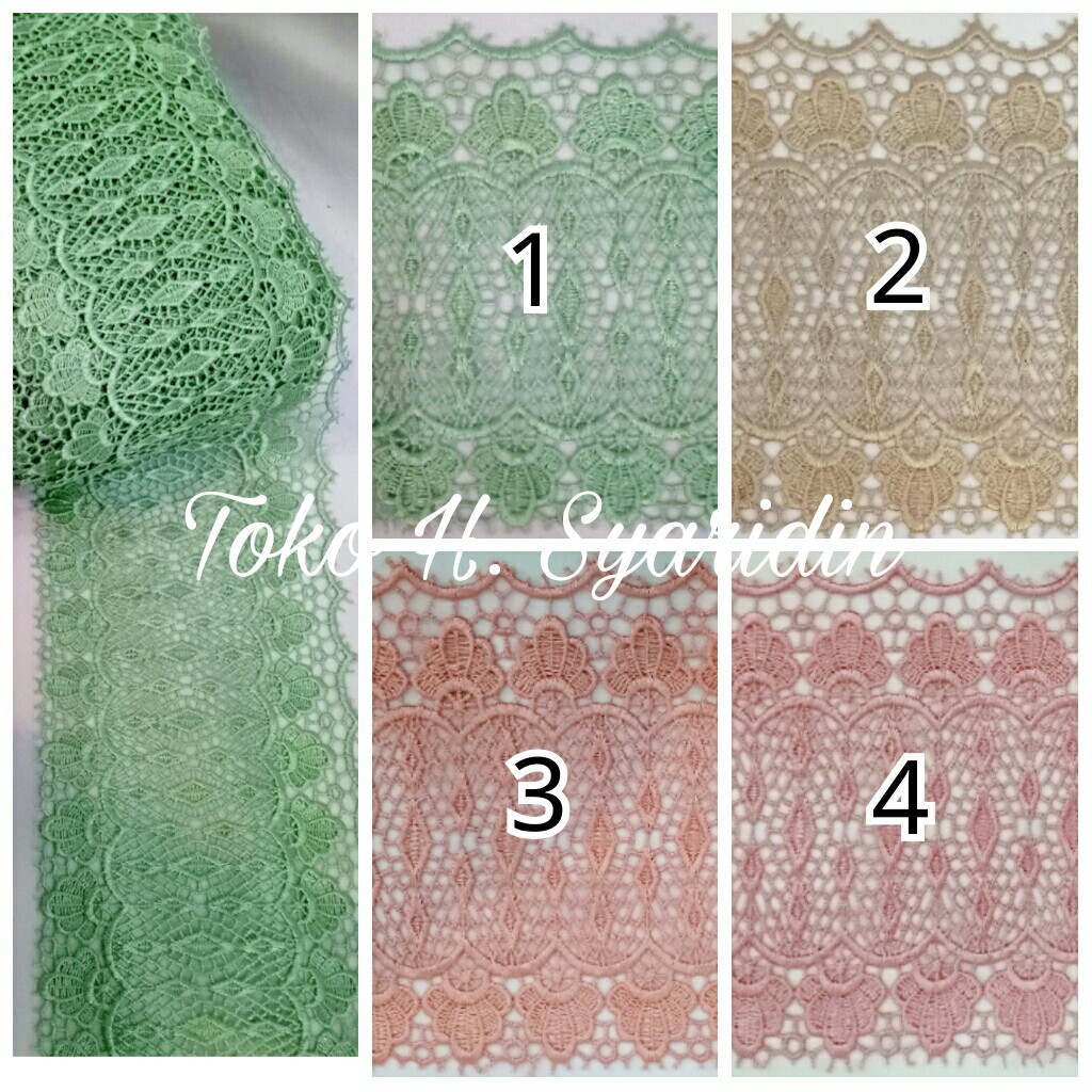 Renda Brokat Bordir Timbul / Renda Per Meter