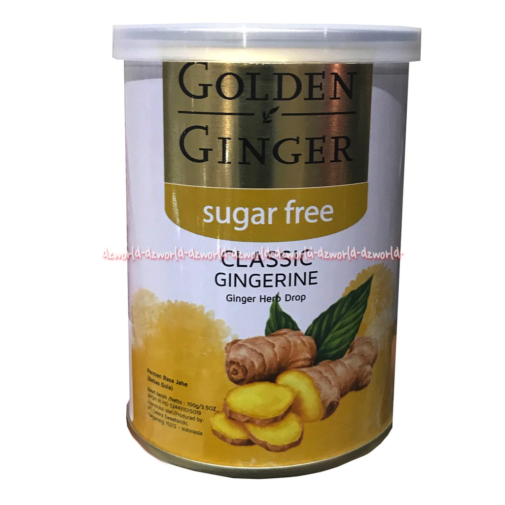 Golden Ginger Sugar Free 100gr Classic Lemon Permen Jahe Untuk Meredakan Tenggorokan Gondenginger Candy Less Sugar