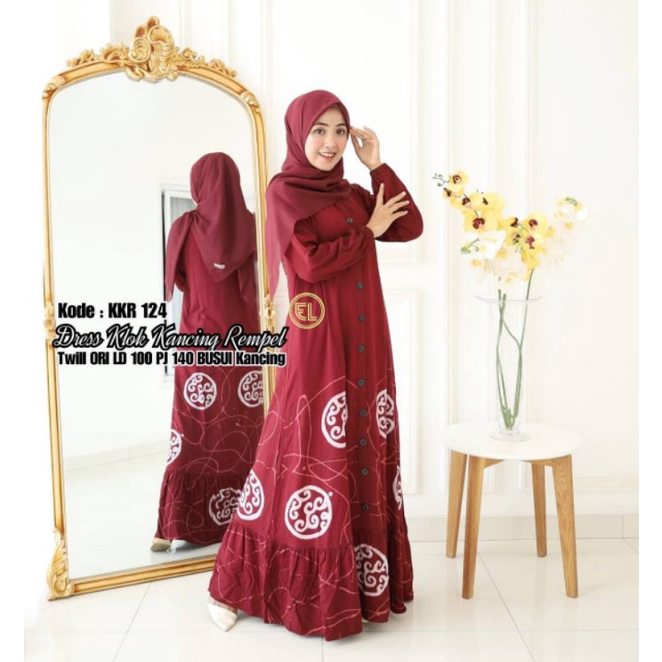 twill ori by elzhaf / gamis twill elzhaf / gamis twill klok kancing rempel