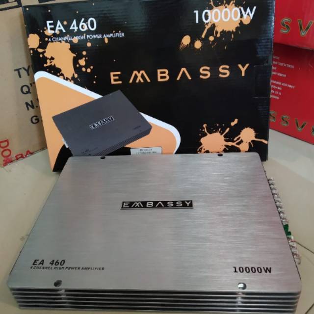 Power amplifier embassy EA 460 4chanel multy chanel 10000watt audio mobil