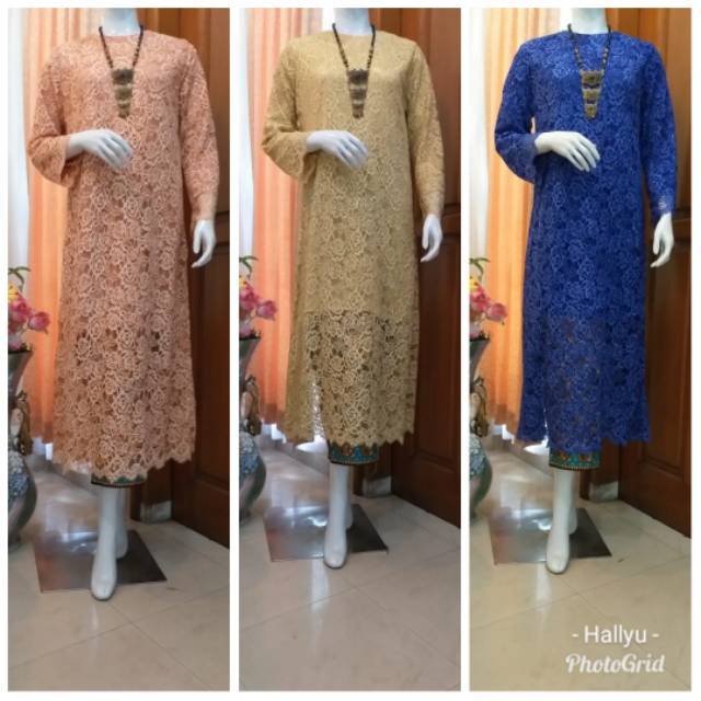 BAJU WANITA SEMI GAMIS BROKAT TERMURAH DRESS BRUKAT WANITA BISA COD