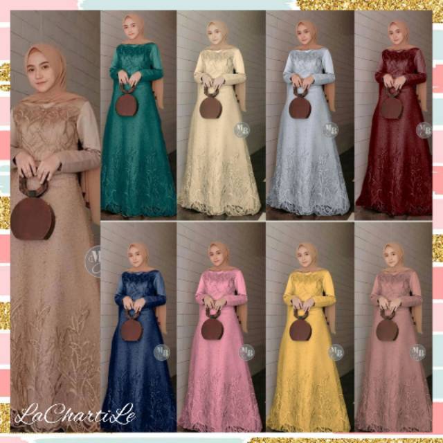 Gamis Pesta Cantik Terbaru Terlaris Gamis Brokat Syari Muslim Wanita Model Baju Pesta Wanita Ori Shopee Indonesia