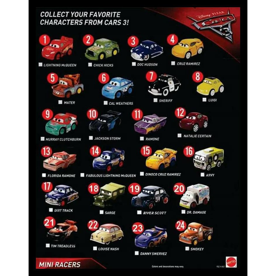 disney mini cars racers