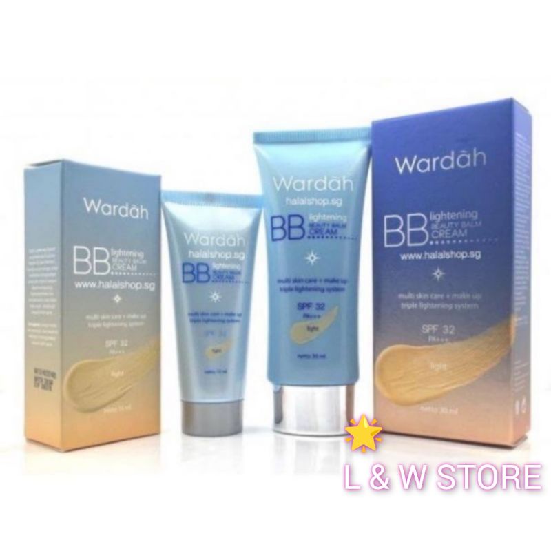 Wardah BB Lightening Beauty Balm Cream Spf 32 PA++± 15mL 32mL/Wardah BB Cream