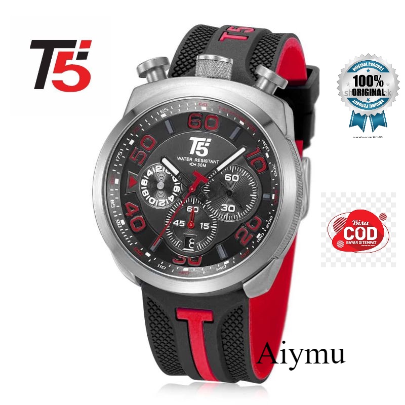 T5 H 3619 Original Jam tangan pria T5 H3619 analog cronograph free Box paper garansi