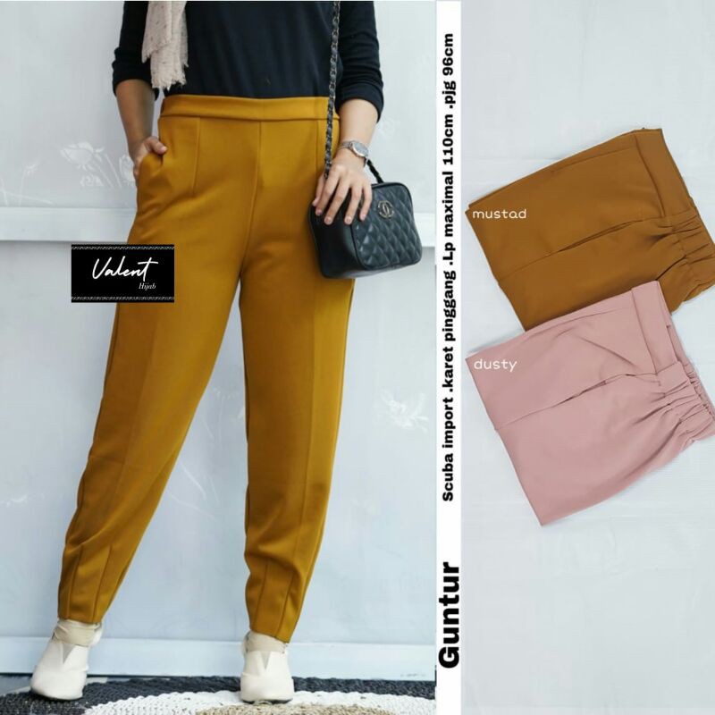 Celana Panjang Wanita Bahan Scuba Import