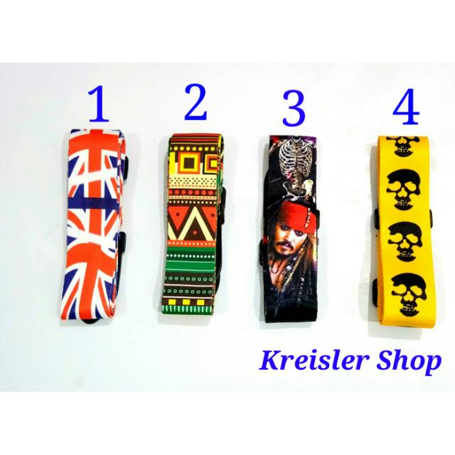 Strap gitar motif sabuk gitar strap bass motif warna warni GS06