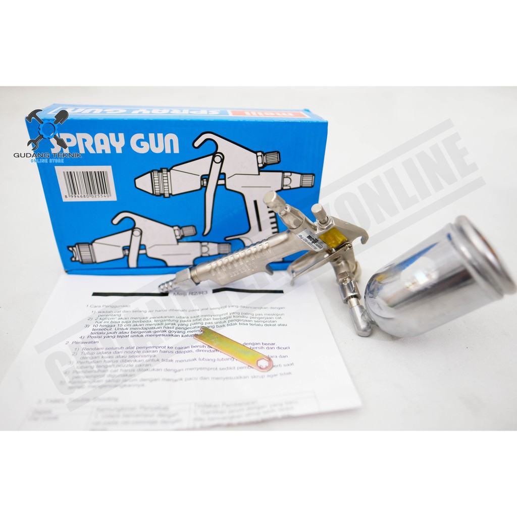 Spray Gun Tabung Atas 200cc MEIJI R2 / Alat Semprotan Spraygun Cat R2 MEIJI 3800 200