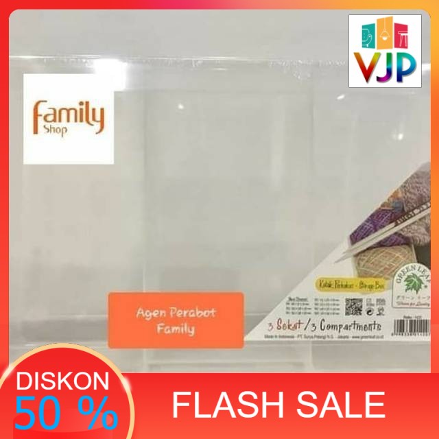 

KOTAK PERKAKAS / BOX PLASTIK 3 SEKAT SERBAGUNA GREEN LEAF 1420