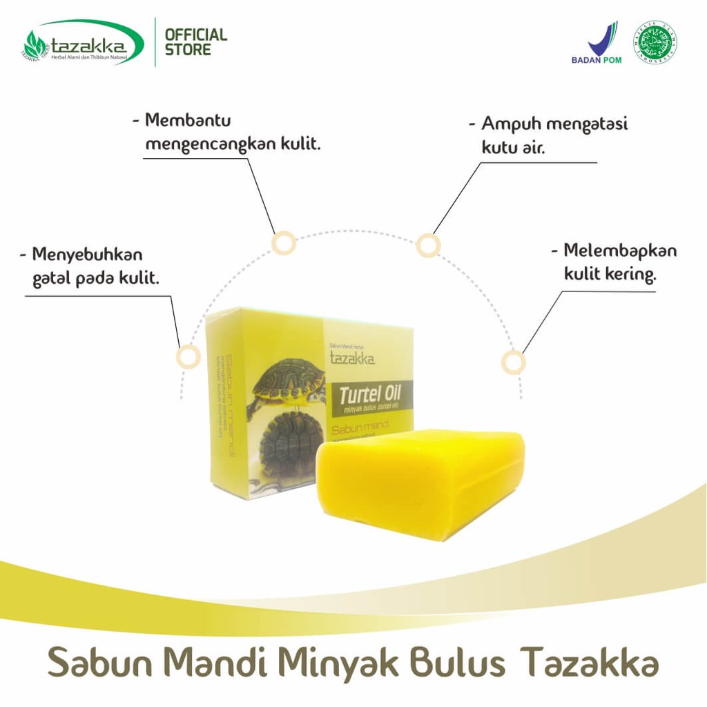 Sabun Mandi Batang Turtle Oil Minyak Bulus Herbal Tazakka Official Store Mengencangkan Kulit Alami.