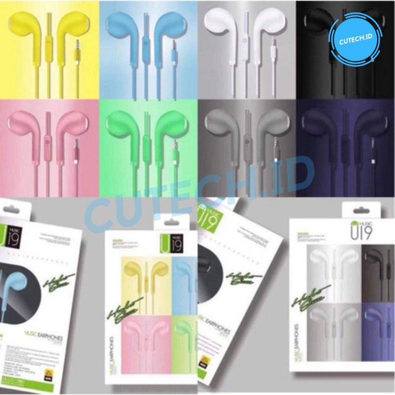 Headset Macaron U19 / handsfree macaron extra bass mate color [fs]