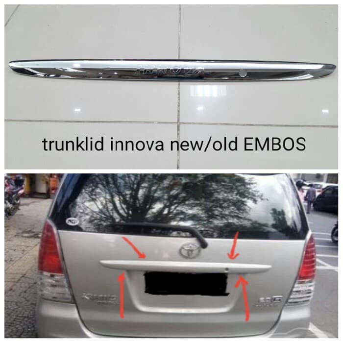 List Trunk Lid Bagasi Belakang Innova Lama New 2005 sd 2011 Chrome Tempel