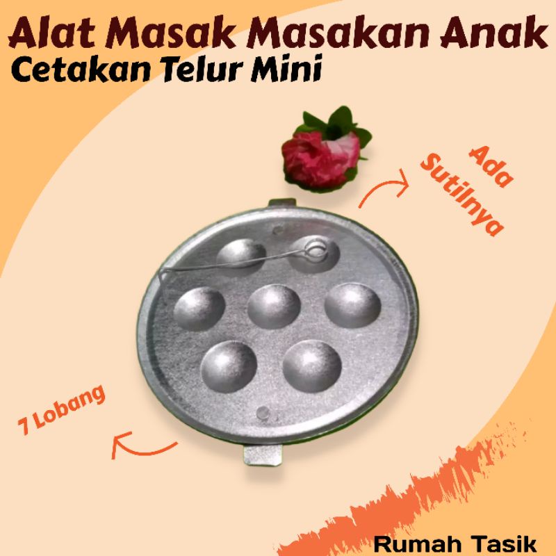 Wajan Cetakan Telur 7 Lubang Mini Pelengkap Mainan Masak Masakan