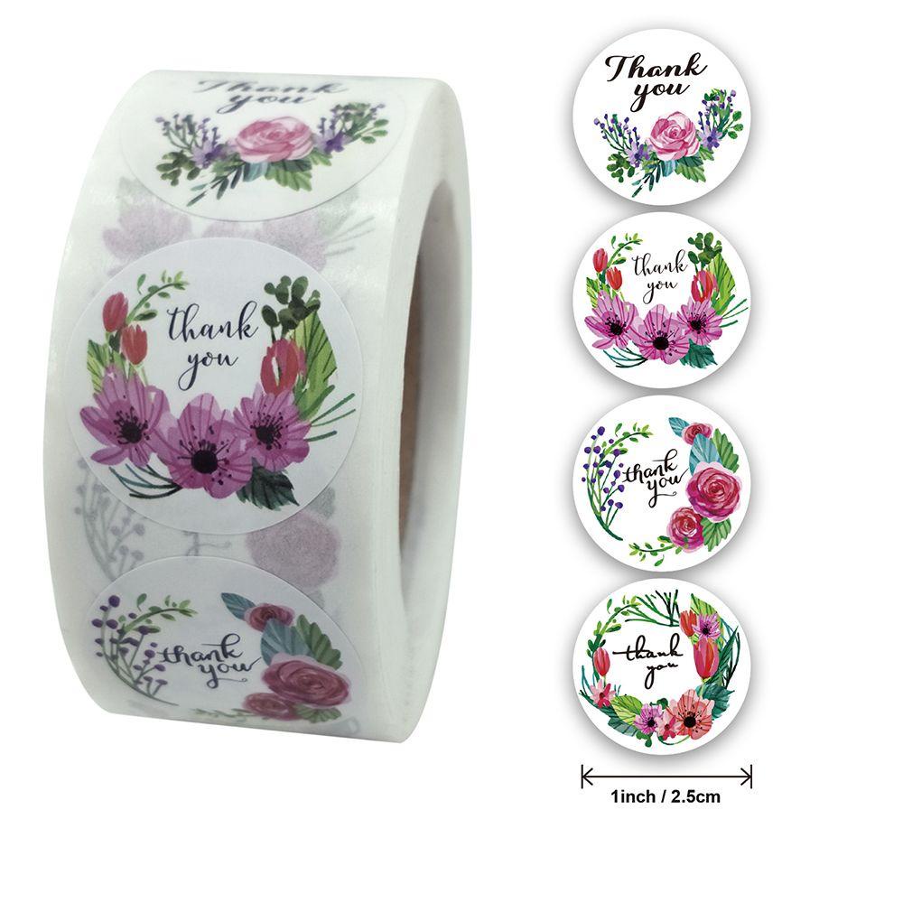 Nanas 500 Pcs Thank You Stiker DIY Kerajinan Dekorasi Pernikahan Happy Mail Sticker roll label Bulat Gift Paper Sticker