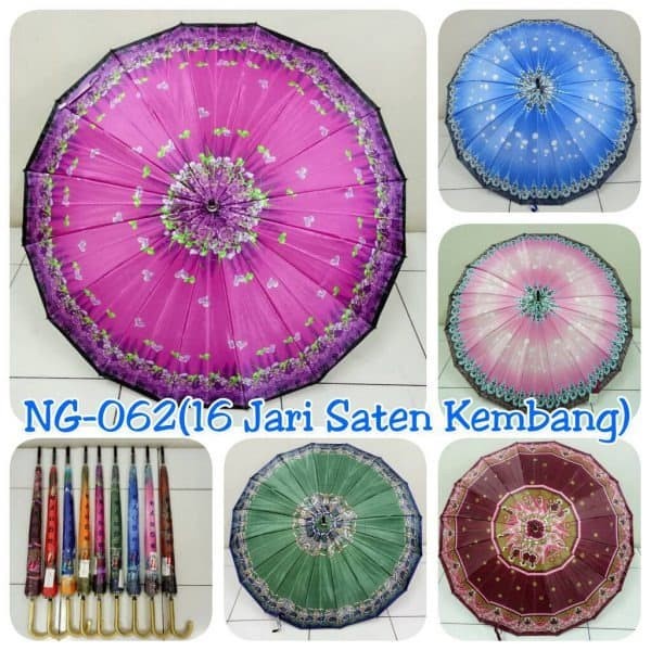 Payung Nagoya16 Jari NG062 Motif Kembang / NG063 Motif Gedung