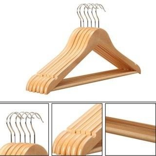 Hanger Baju Bahan Kayu - Gantungan Baju Kayu Natural Hanger Baju Dewasa